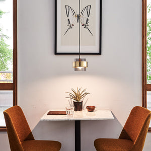 Modern Gold and Smokey Glass Pendant Light - Staunton and Henry