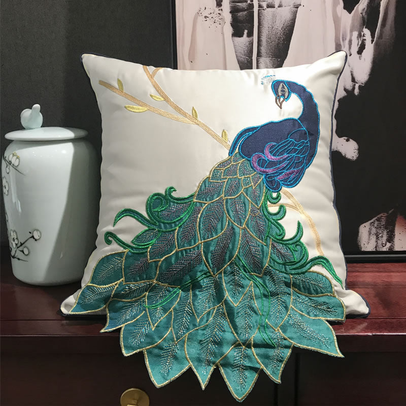 Peacock throw clearance pillows