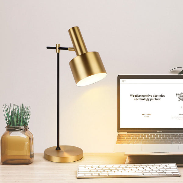 Vera Modern Black and Gold Desk Lamp - Staunton and Henry