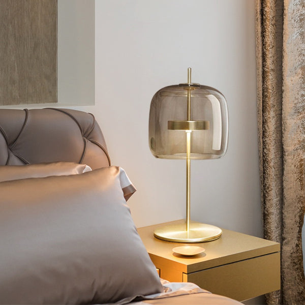 Stellar Modern Glass and Gold Table Lamp - Staunton and Henry