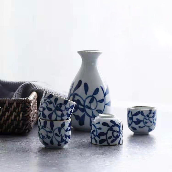 Akari Blue and White Japanese Sake Set - Staunton and Henry