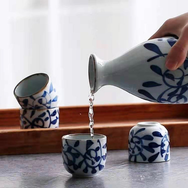 Akari Blue and White Japanese Sake Set - Staunton and Henry