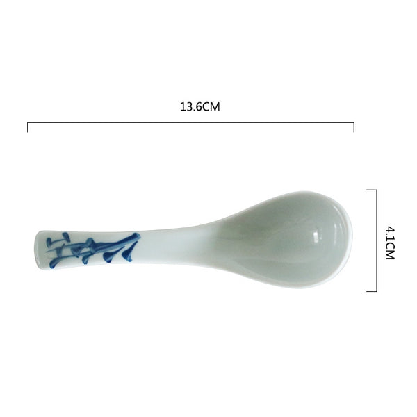 Akari Blue and White Japanese Soup Spoons - Staunton and Henry