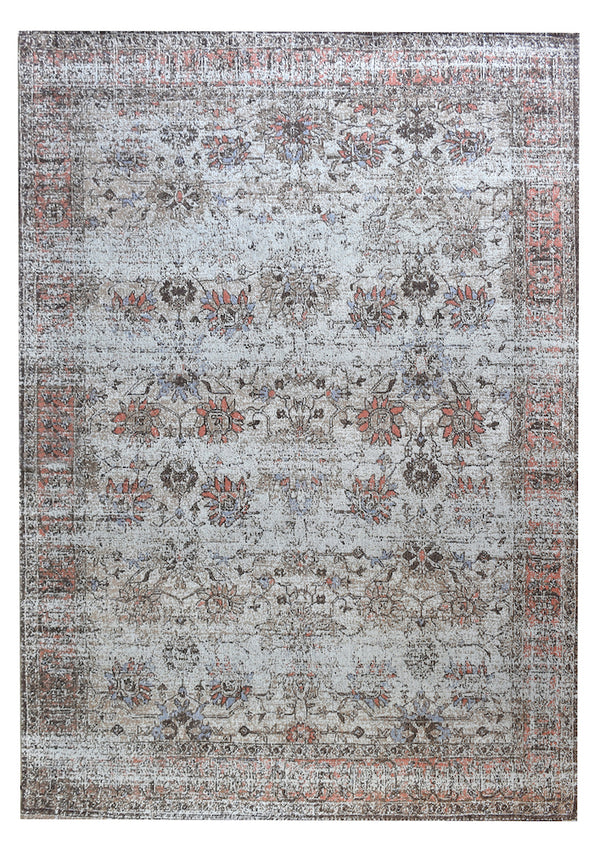 Souka Greige and Coral Distressed Rug - Staunton and Henry
