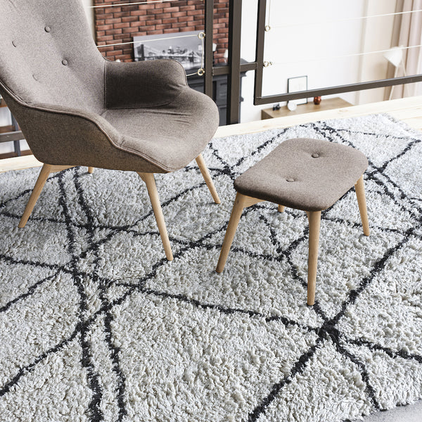 Amelie Nordic White and Black Rug - Staunton and Henry