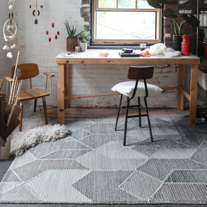 Alika Modern Grey Wool Rug - Staunton and Henry