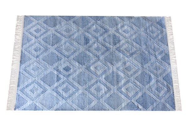 Patmos Blue Diamond Pattern Rug - Staunton and Henry
