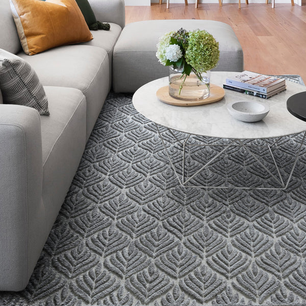 Votive Textured Grey Wool Rug - Staunton and Henry