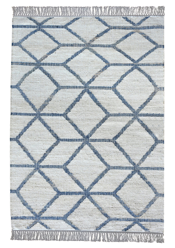 Ananda Modern Blue and White Rug - Staunton and Henry