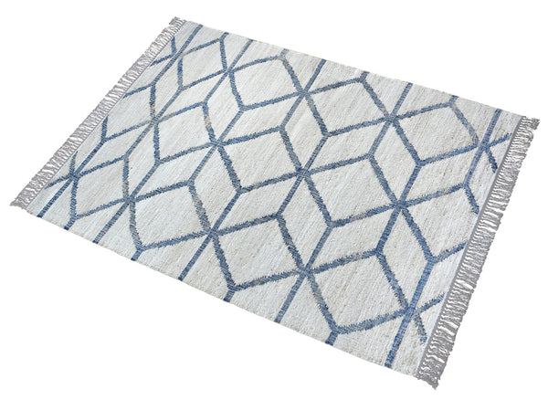 Ananda Modern Blue and White Rug - Staunton and Henry