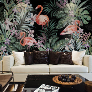 Flamingos in the Jungle Wall Mural - Staunton and Henry