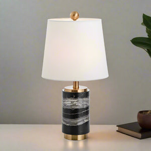 Marble Table Lamp With Gold Trim - Staunton and Henry