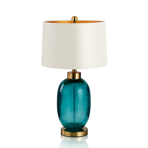 Elegant Blue Glass Table Lamp - Staunton and Henry