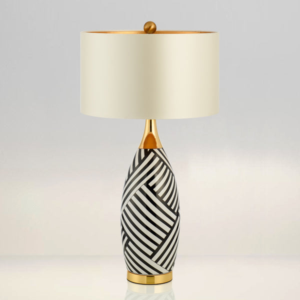 Elegant Black and White Ceramic Table Lamp - Staunton and Henry