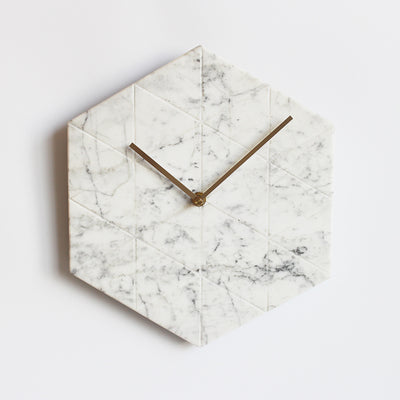 Hexagon Marble Wall Clock - Staunton and Henry