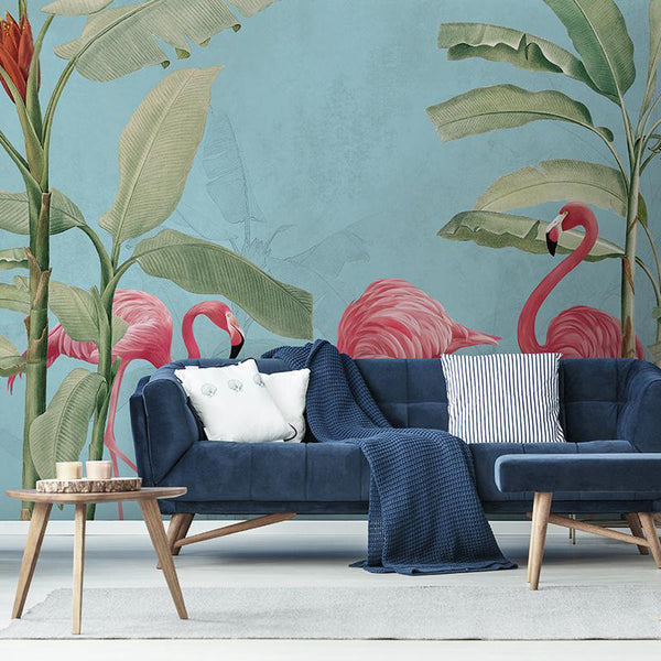 Flamingos and Palms Wall Mural - Staunton and Henry