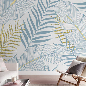 Blue and Yellow Palms Wallpaper - Staunton and Henry