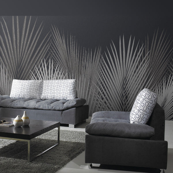 Grey Palm Wallpaper - Staunton and Henry