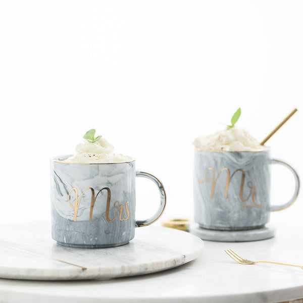 Mr and Mrs Marble and Gold Coffee Mug - Staunton and Henry