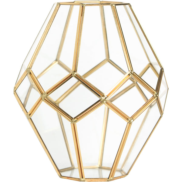 Gold and Glass Faceted Vase - Staunton and Henry