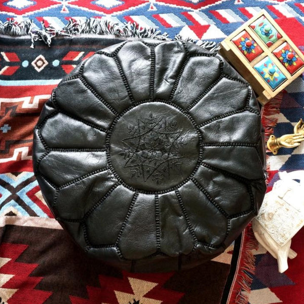 Moroccan Leather Pouf - Staunton and Henry