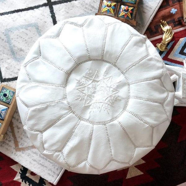 Moroccan Leather Pouf - Staunton and Henry