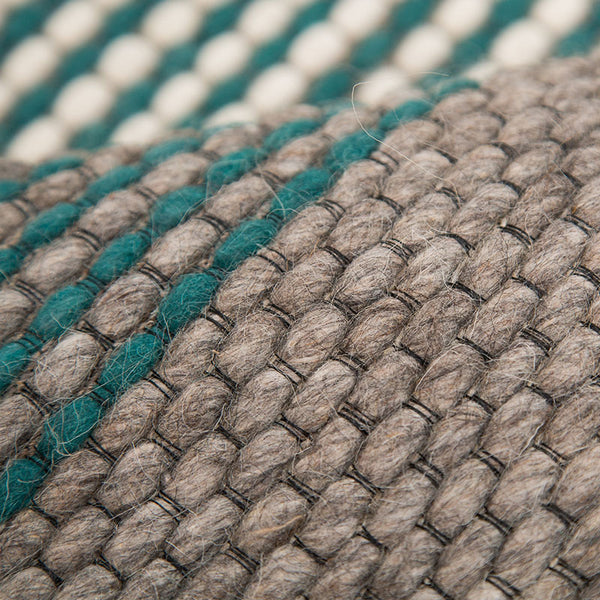Teal and Grey Chunky Weave Rug - Staunton and Henry