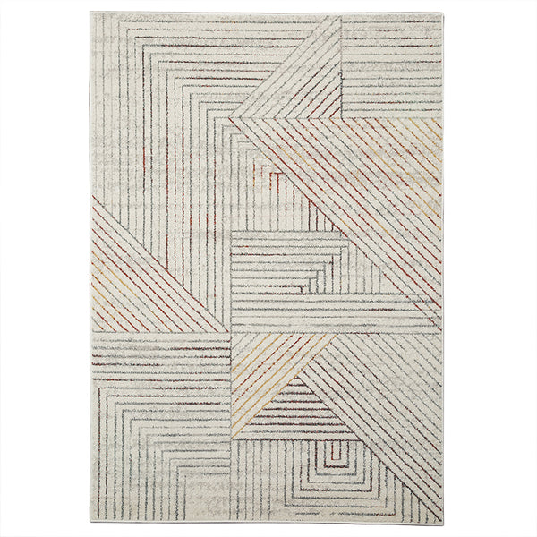 Modern White Linear Rug - Staunton and Henry