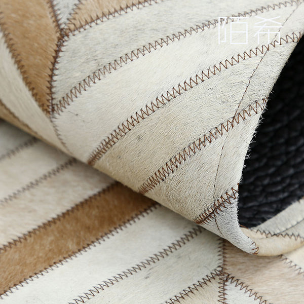 Brown and White Patchwork Cowhide Rug - Staunton and Henry