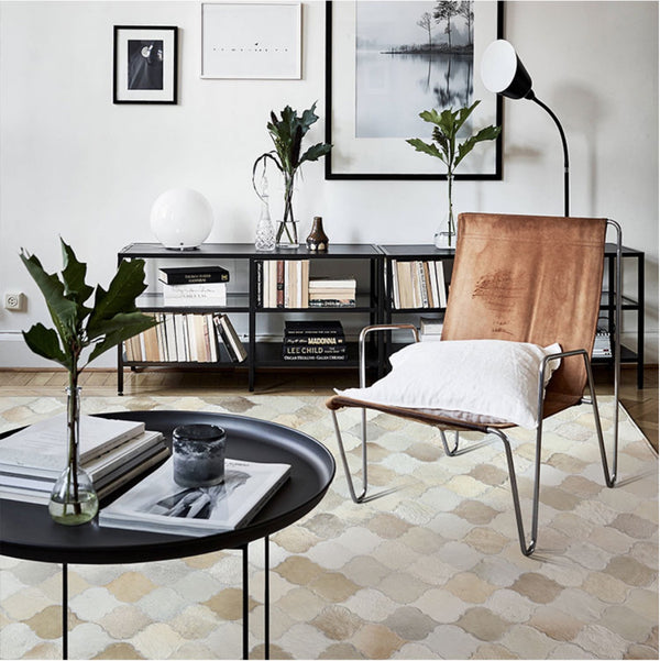 Cream and Fawn Patchwork Cowhide Rug - Staunton and Henry