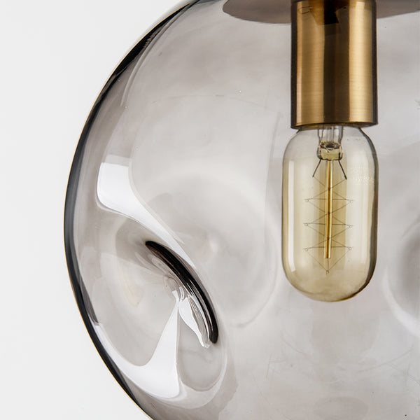 Modern Brass Pendant With Dimpled Glass Shade - Staunton and Henry