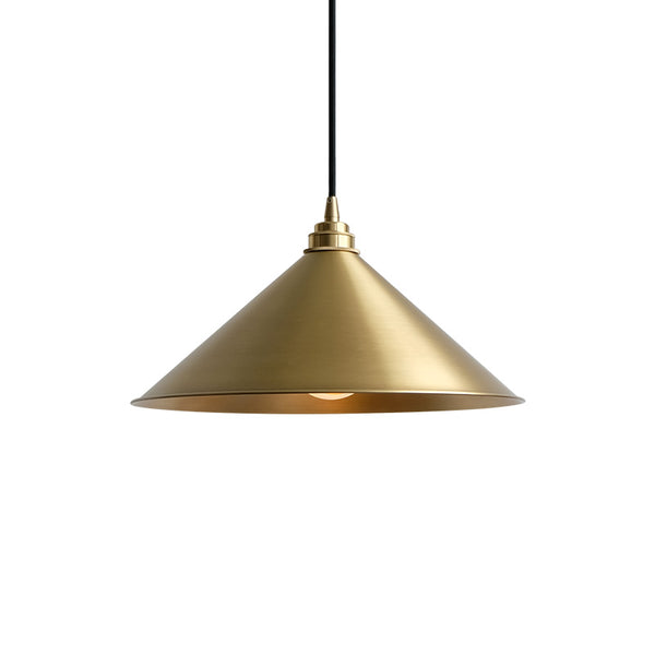 Matt Brass Conical Pendant Light - Staunton and Henry