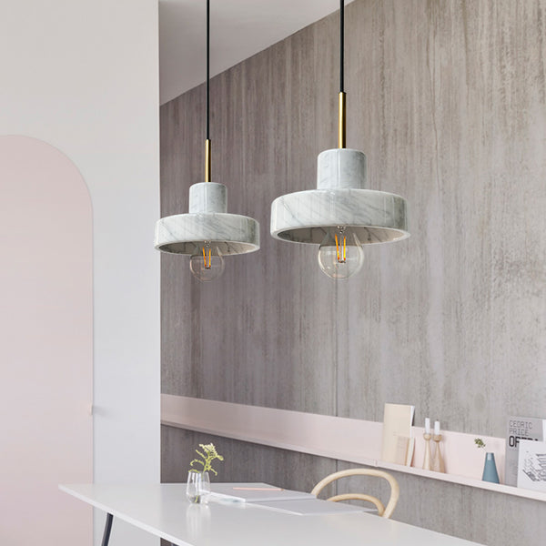 White Marble Pendant Light - Staunton and Henry