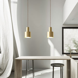 Retro Modern Matt Brass Pendant Light - Staunton and Henry