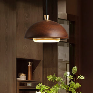 Dark Wood Pendant Light - Staunton and Henry