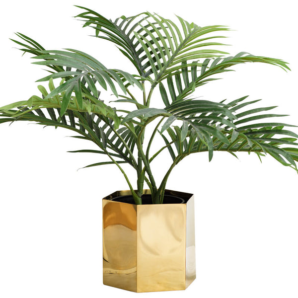 Modern Geometric Brass Plant Pot - Staunton and Henry