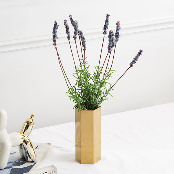 Modern Geometric Brass Plant Pot - Staunton and Henry