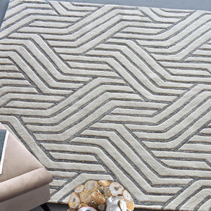 Natoya White and Grey Modern Rug - Staunton and Henry