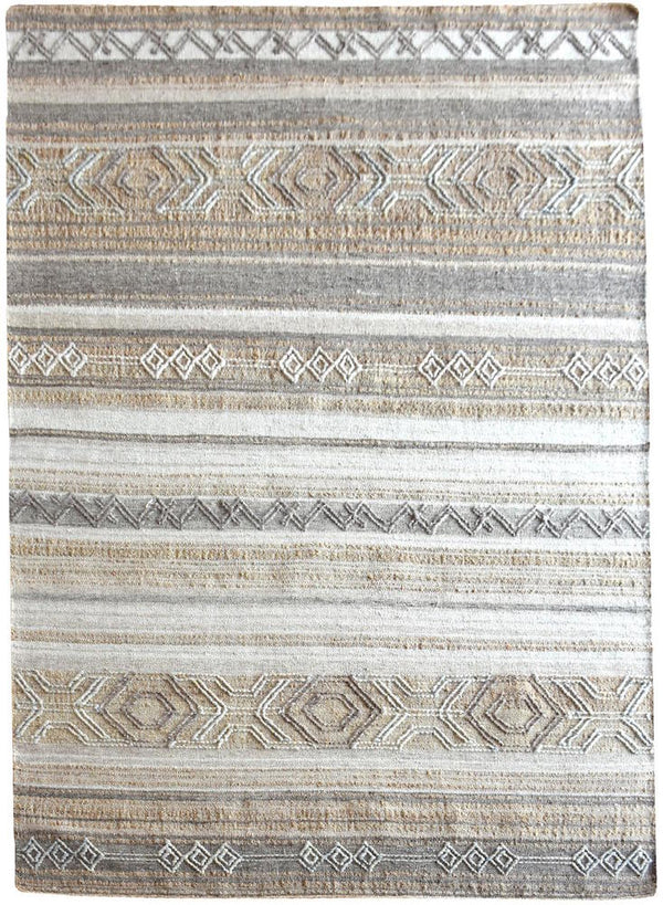 Yukon Grey and Beige Modern Kilim Rug - Staunton and Henry