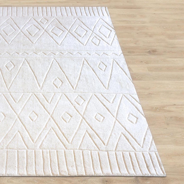 Anushka Cream White Wool Rug - Staunton and Henry