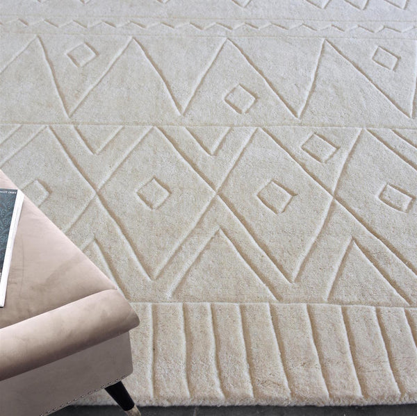 Anushka Cream White Wool Rug - Staunton and Henry