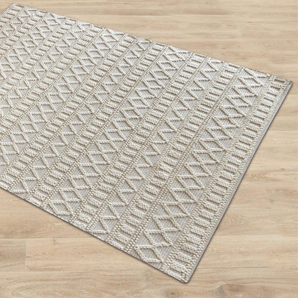 Keena Modern Chunky Weave Off White Rug - Staunton and Henry