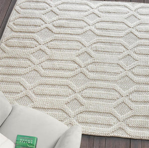 Yerra Modern Chunky Weave Off White Rug - Staunton and Henry