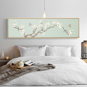 Cherry Blossoms Wide Wall Art With Wood Frame - Staunton and Henry