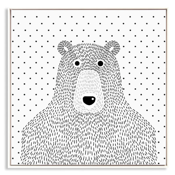 Black and White Bear Wall Art With Frame - Staunton and Henry