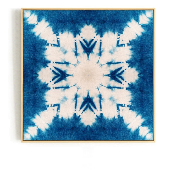 Blue and White Tie Dye Wall Art With Frame - Staunton and Henry