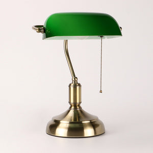 Vintage Bankers Lamp in Green - Staunton and Henry