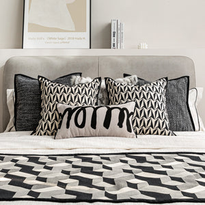 Black And White Pattern Bed Cushion Set - Staunton and Henry
