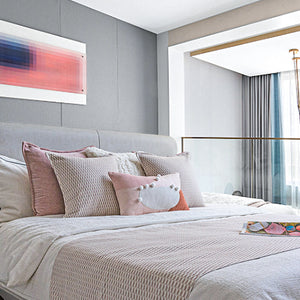 Pink and White Geometric Pattern Bed Cushion Set - Staunton and Henry