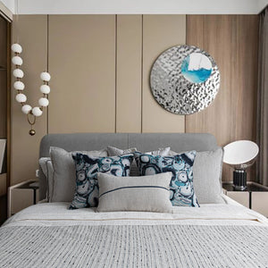 Grey And Blue Agate Pattern Bed Cushion Set - Staunton and Henry